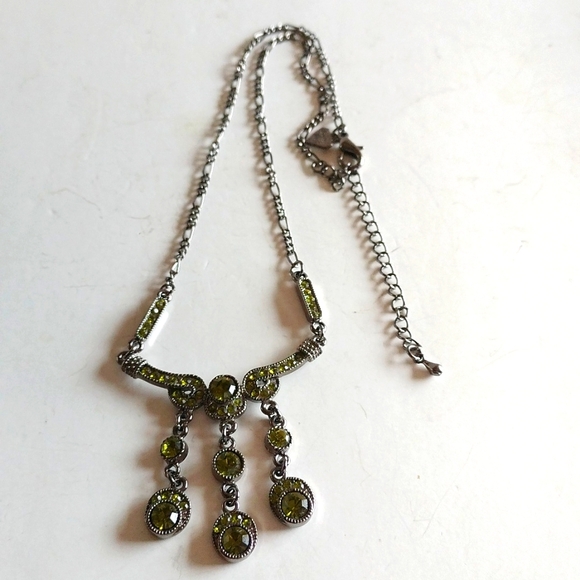 COOKIE LEE NECKLACE RHINESTONES ART DECO REPRODUCTION 16" LONG - Picture 4 of 5